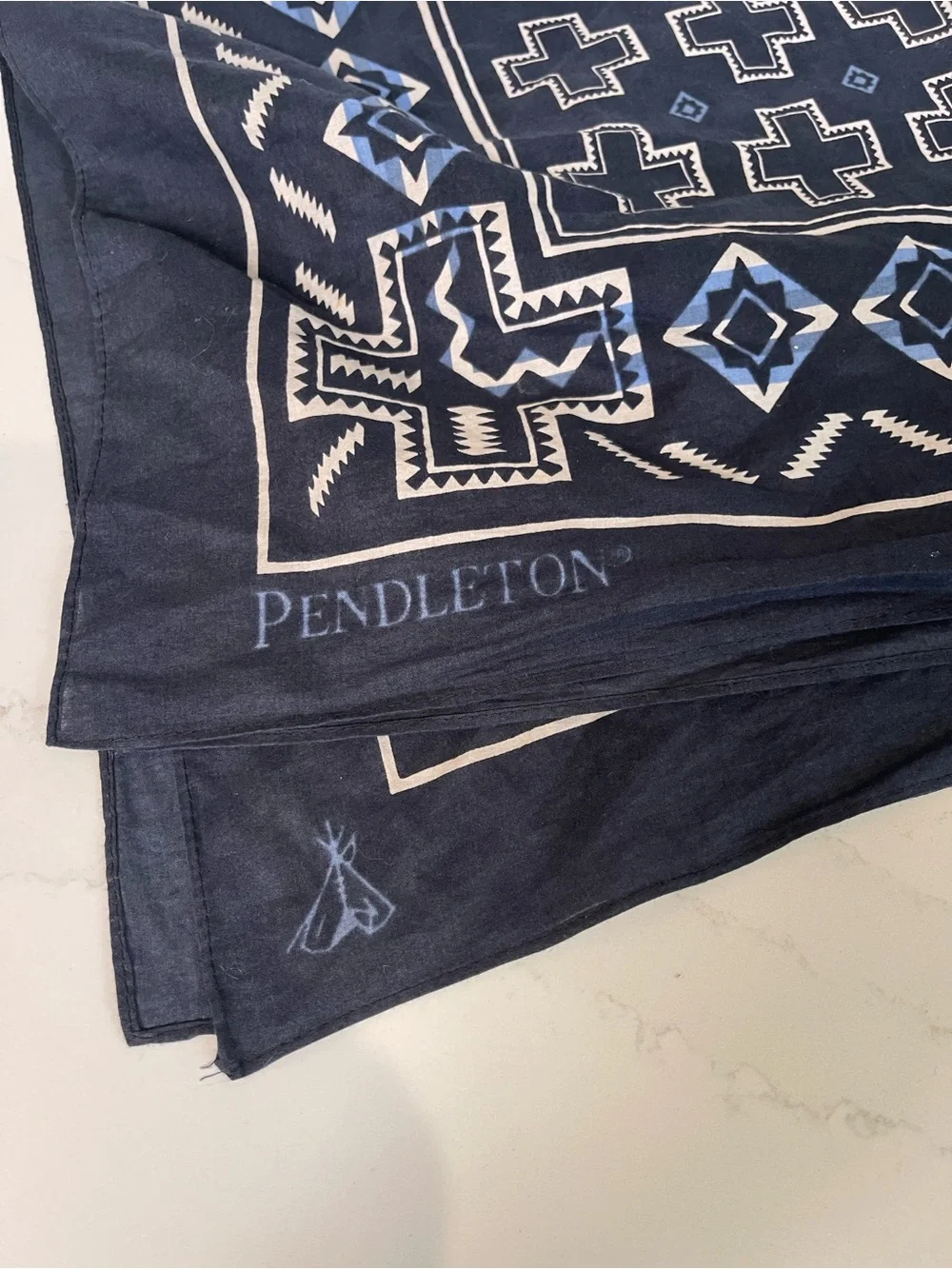 Pendleton Black and Cream Southwestern Print Scarf